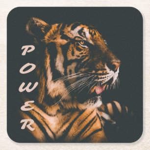 Dessous De Verre Carré Tiger - Tiger - Tiger Motivation