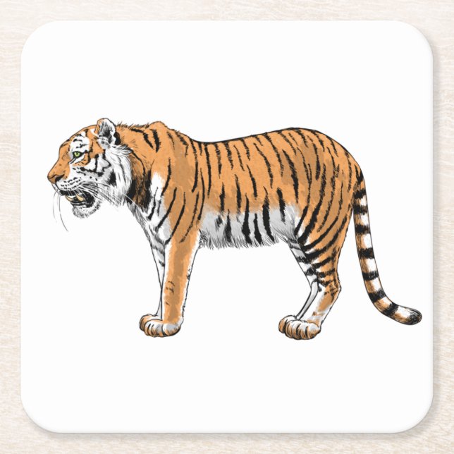 Dessous De Verre Carré Tigre (Devant)
