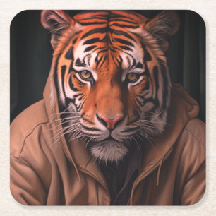 Dessous De Verre Carré Tigre