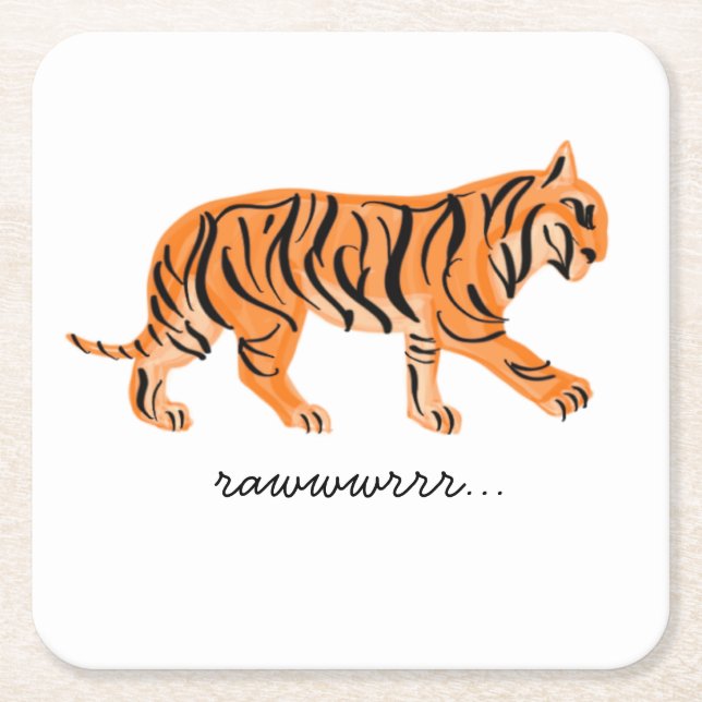 Dessous De Verre Carré Tigre (Devant)
