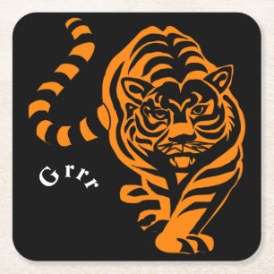 Dessous De Verre Carré Tigre