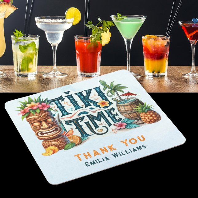 Dessous De Verre Carré TIKI Party personnalisé (Créateur téléchargé)
