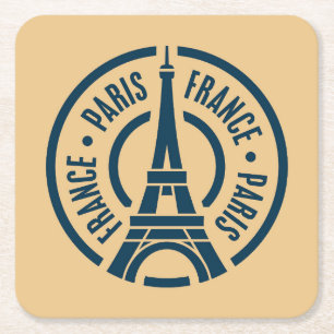 Dessous De Verre Carré Timbre de voyage, Paris France