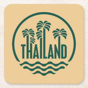 Dessous De Verre Carré Timbre de voyage, Thaïlande