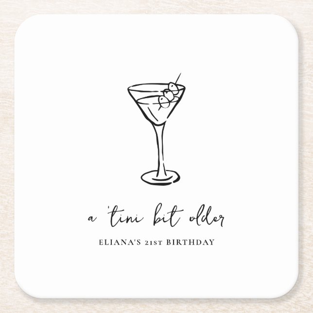Dessous De Verre Carré Tini Bit Ancienne fête d'anniversaire personnalisé (Devant)