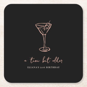 Dessous De Verre Carré Tini Bit Ancienne fête d'anniversaire personnalisé