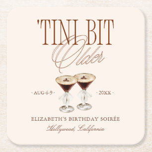 Dessous De Verre Carré 'Tini Bit Older Espresso Martini Anniversaire