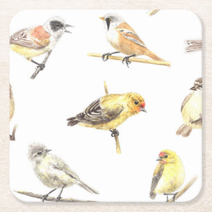 Dessous De Verre Carré Tit birds motif