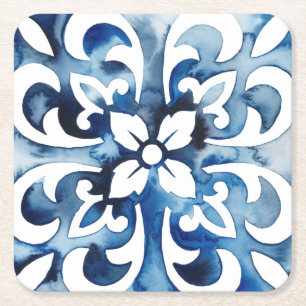 Dessous De Verre Carré Tôle de Cobalt II