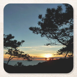 Dessous De Verre Carré Torrey Pine Sunset III Paysage californien