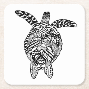 Dessous De Verre Carré Tortue de style