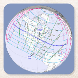 Dessous De Verre Carré Total Solaire Eclipse 2017 Global Path