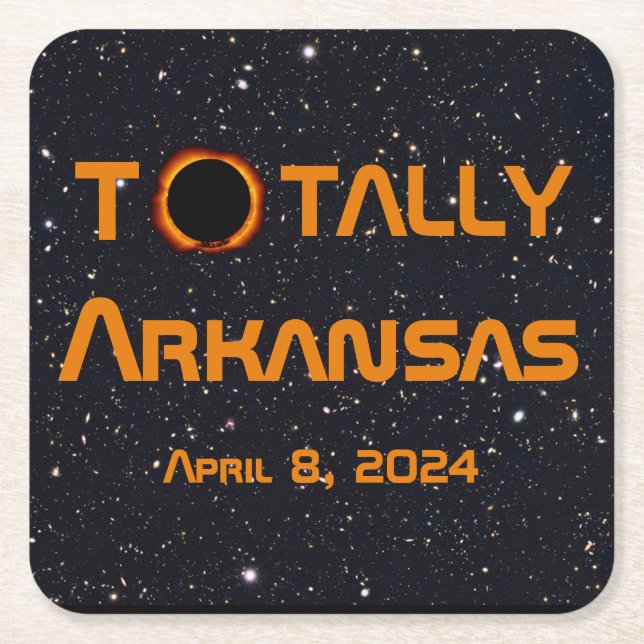 Dessous De Verre Carré Totalement Arkansas 2024 Solar Eclipse (Devant)