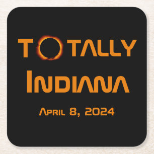 Dessous De Verre Carré Totalement Indiana 2024 Solar Eclipse