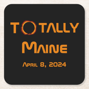 Dessous De Verre Carré Totalement Maine 2024 Solar Eclipse