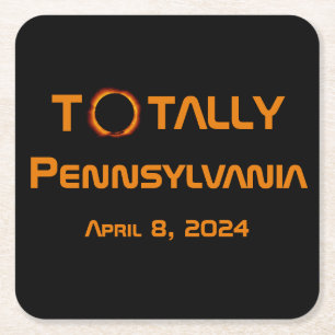 Dessous De Verre Carré Totalement Pennsylvanie 2024 Solar Eclipse