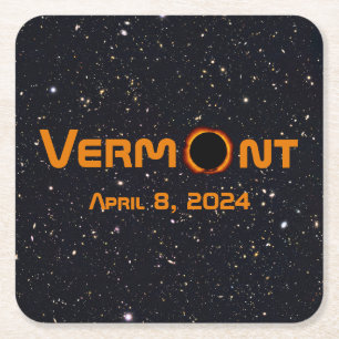 Dessous De Verre Carré Totalement Vermont 2024 Solar Eclipse