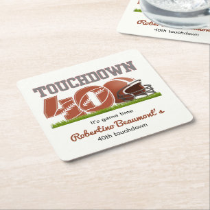 Dessous De Verre Carré Touchdown Quarty Funny Football 40e anniversaire