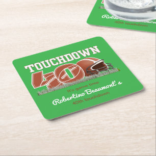 Dessous De Verre Carré Touchdown Quarty Funny Football 40e anniversaire