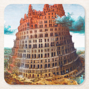 Dessous De Verre Carré Tour de Babel, Pieter Bruegel l'Ancien