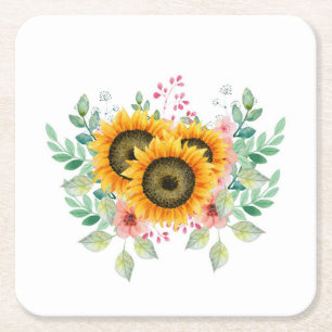 Dessous De Verre Carré Tournesol