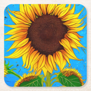 Dessous De Verre Carré Tournesol de campagne
