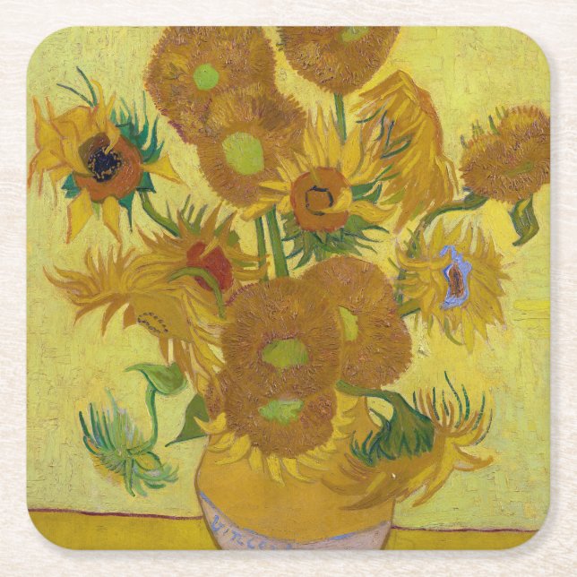 Dessous De Verre Carré Tournesols, Vincent van Gogh, 1889 (Devant)