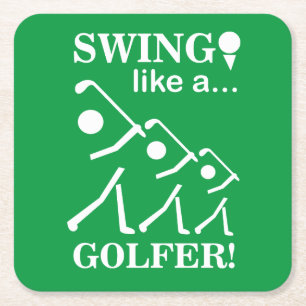Dessous De Verre Carré Tournez Comme Un Golf De Golfeur