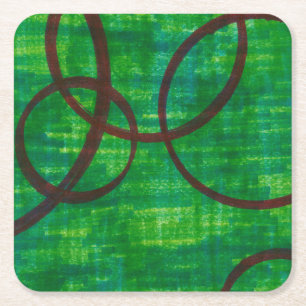 Dessous De Verre Carré Trace cramoisie II