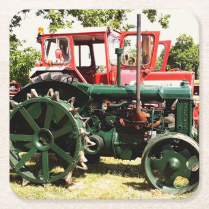 Dessous De Verre Carré TRACTEURS vintages