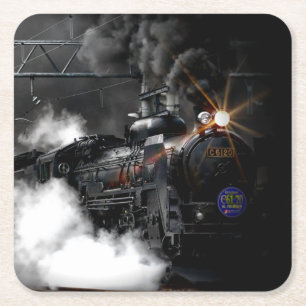 Dessous De Verre Carré Train à vapeur