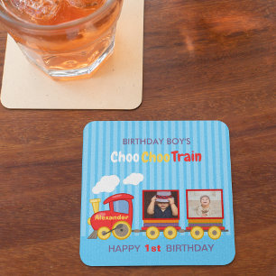 Dessous De Verre Carré Train Jouet Toddler Boy Birthday Blue
