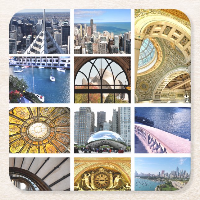 Dessous De Verre Carré Tranches de Chicago (Devant)