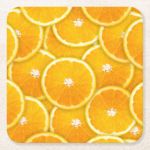 Dessous De Verre Carré Tranches orange
