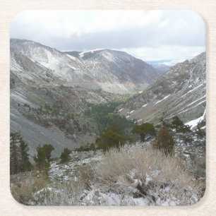 Dessous De Verre Carré Traverser les montagnes neigeuses de la Sierra Nev