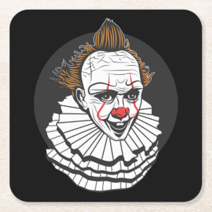 Dessous De Verre Carré Très amusant Clown Déplaisant