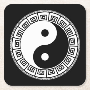 Dessous De Verre Carré Très amusant Yin et Yang