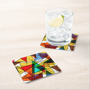 Dessous De Verre Carré Triangle Coloré Géométrique Moderne