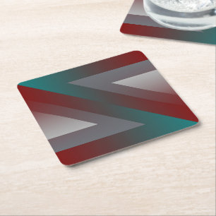 Dessous De Verre Carré triangle gris bordeaux turquoise