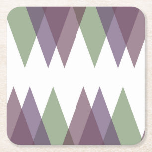 Dessous De Verre Carré Triangles mauve et vert