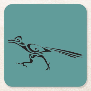 Dessous De Verre Carré Tribal Roadrunner Silhouette