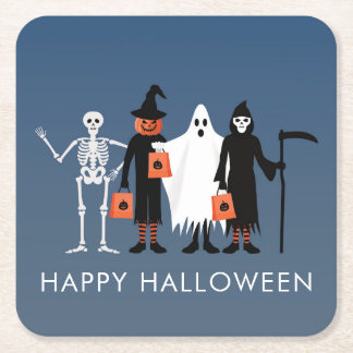 Dessous De Verre Carré Trick or Treaters Halloween