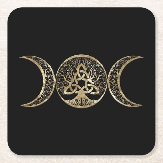 Dessous De Verre Carré Triple Lune Triquetra (Devant)