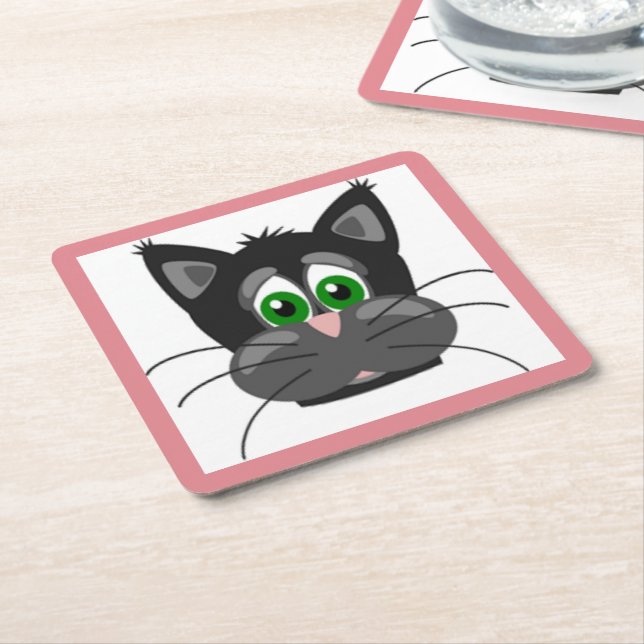 DESSOUS DE VERRE CARRÉ TRISTE CAT (Incliné)