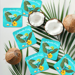 Dessous De Verre Carré Tropical Bachelorette Party Blue Waves
