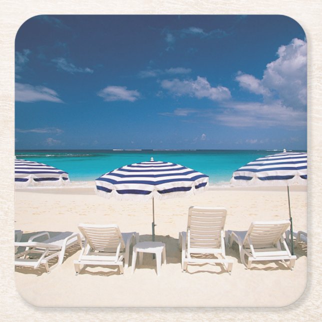 Dessous De Verre Carré Tropical Beaches | Tropical Beach Anguilla (Devant)