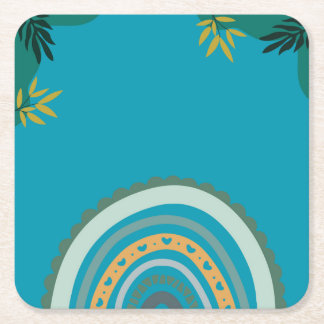 Dessous De Verre Carré Tropical blue teal 