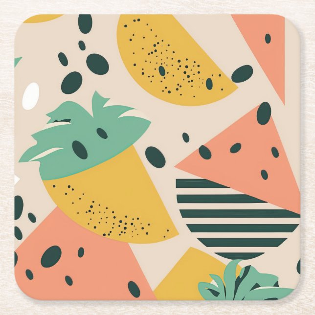 Dessous De Verre Carré Tropical & Summer Vibes Square Paper Coaster (Devant)