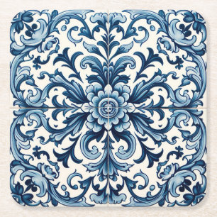Dessous De Verre Carré Tuile bleue portugaise
