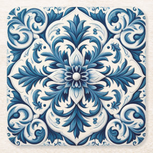 Dessous De Verre Carré Tuile bleue portugaise